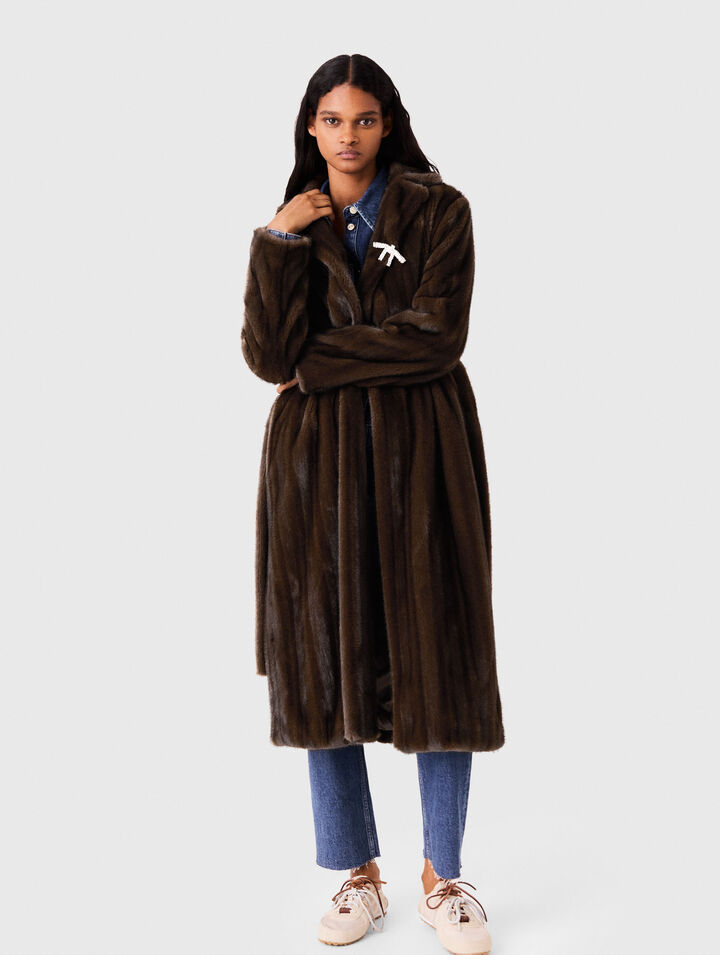 Long faux fur coat
