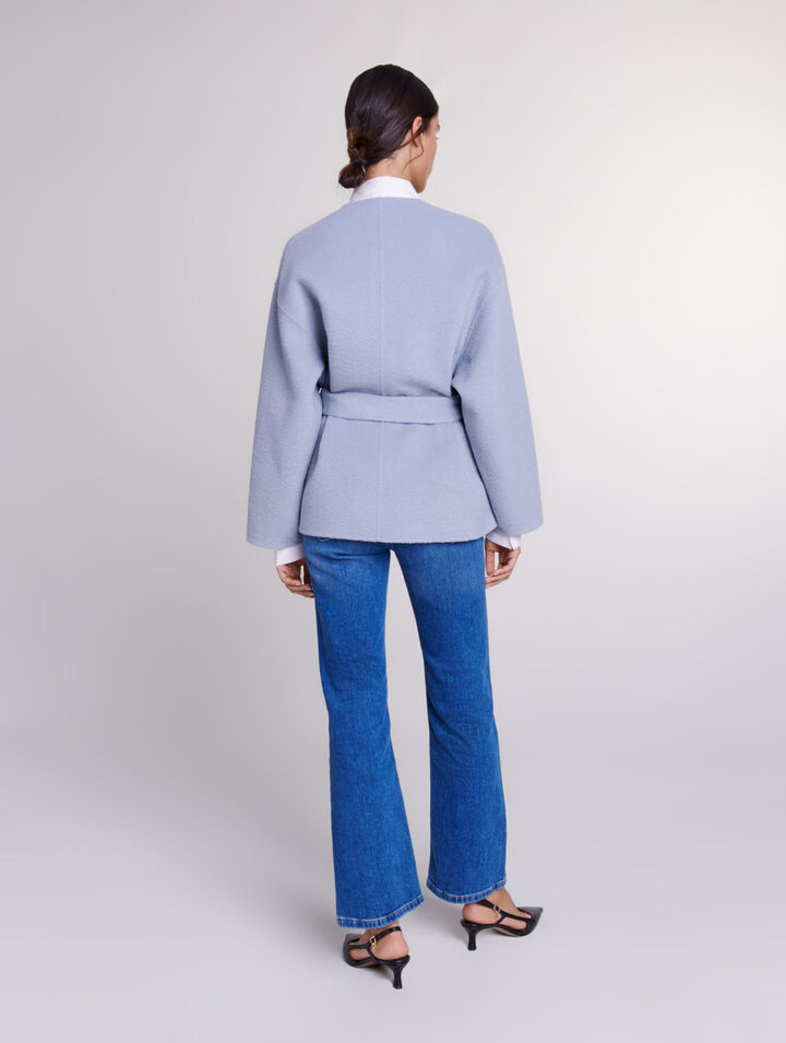 Belted short coat