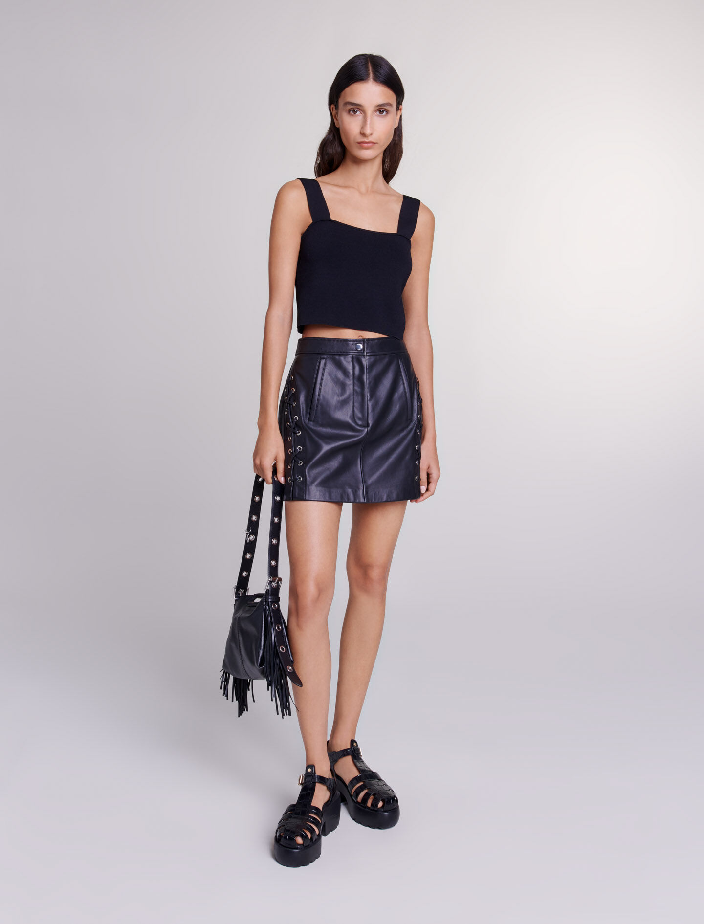 Short leather skirt Mini skirts Maje