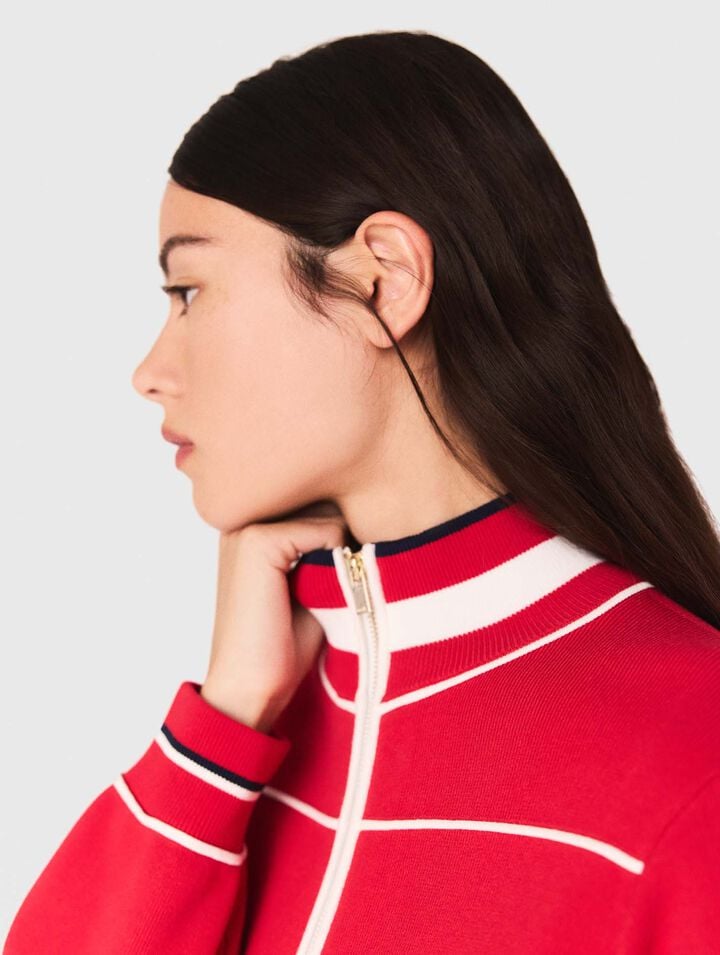 Cardigan zippé et taille élastiquée