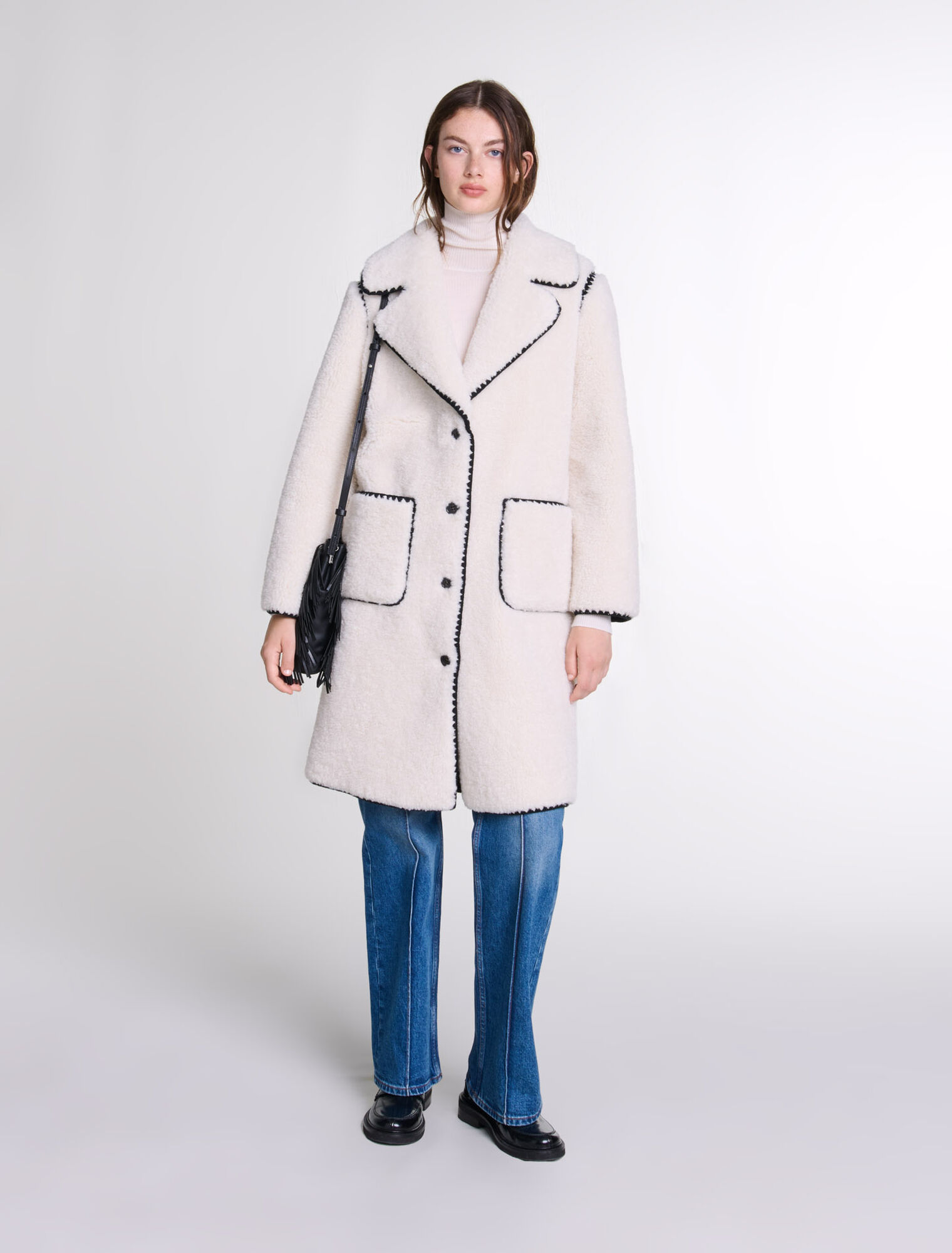 Manteau mi-long molletoné