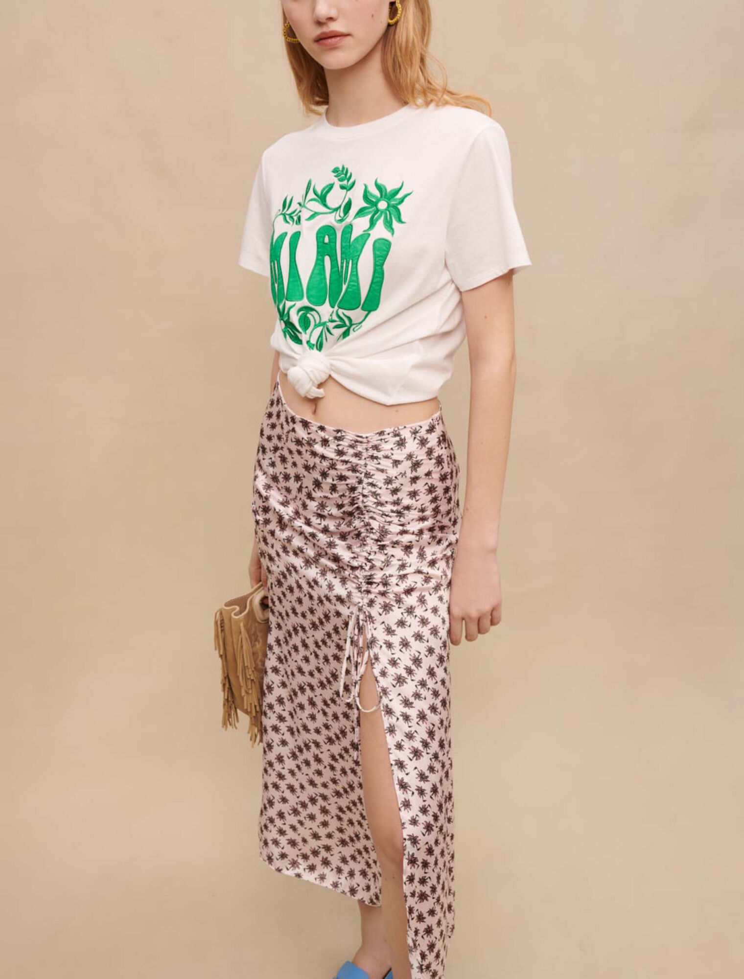 Jupe midi fendue
