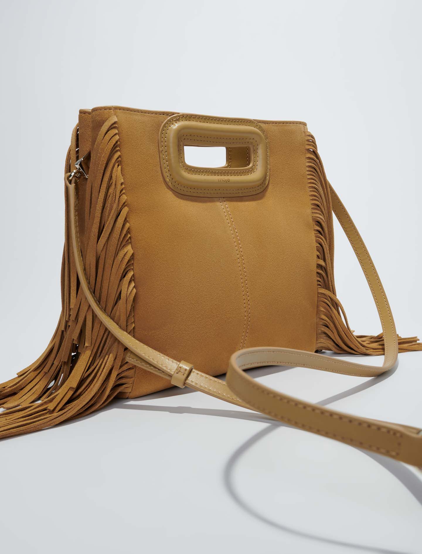 Sac M en suede avec poignee tressee