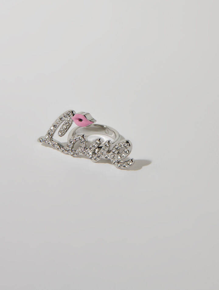 Rhinestone Love ring