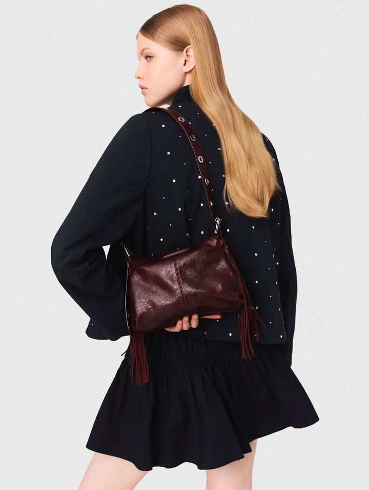 Veste courte col velours et clous