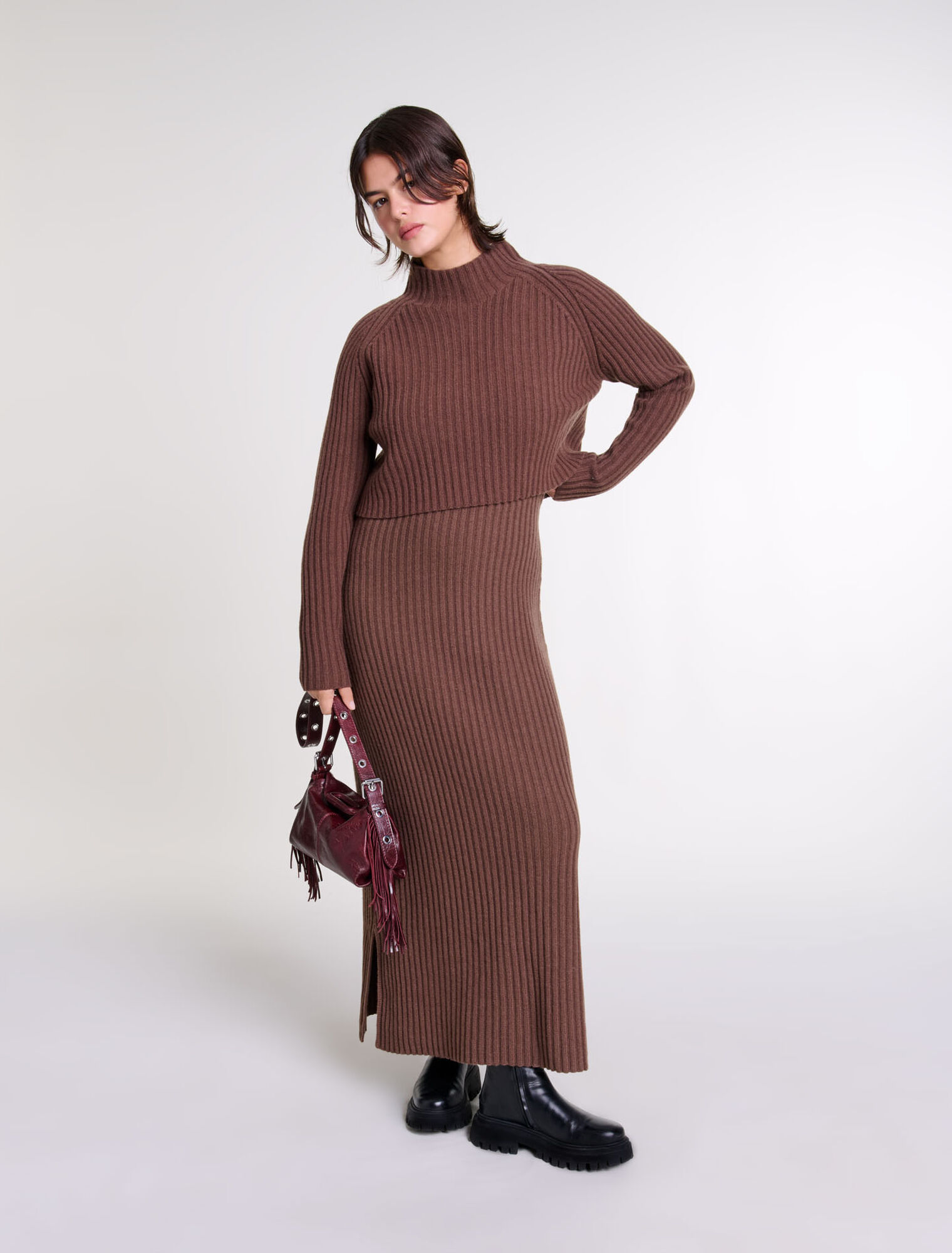 Robe longue 2-en1 en laine