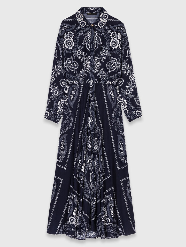 Robe longue fluide imprimée