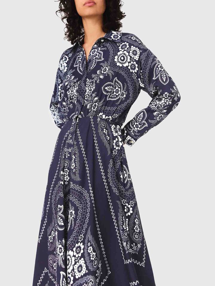 Patterned flowing maxi dress
