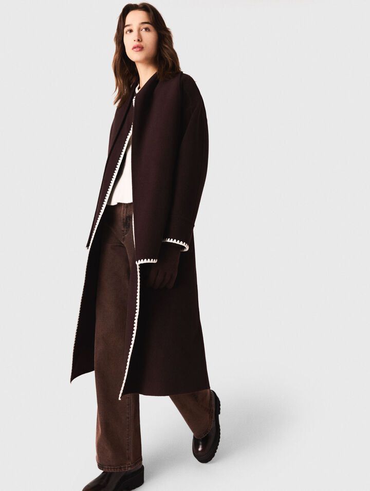 Manteau en double face brodé