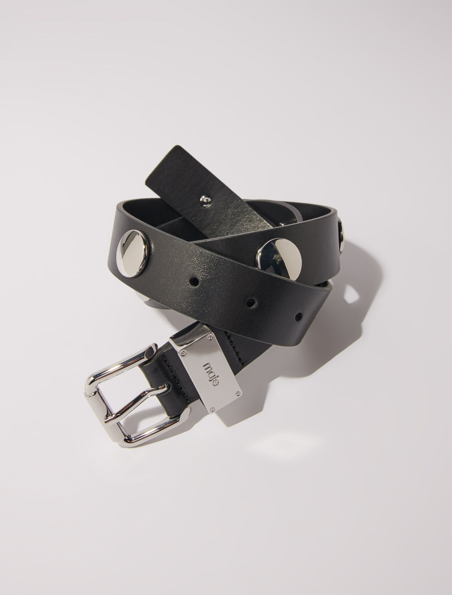 Studded leather belt