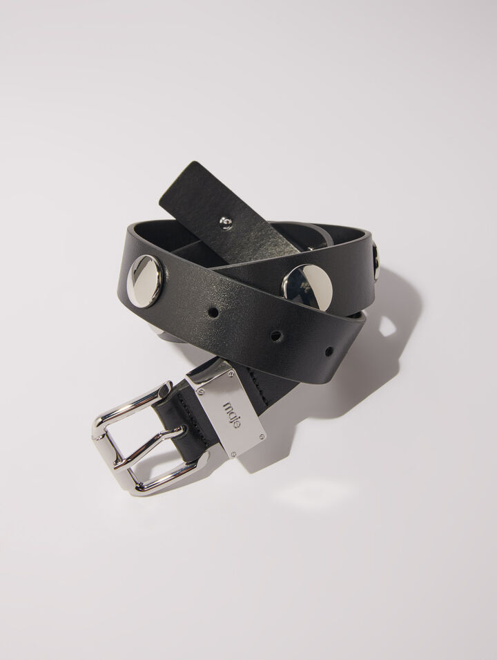 Ceinture en cuir à studs