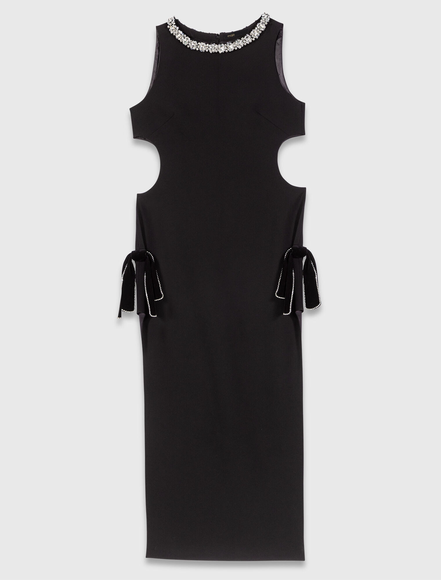 Robe longue avec col bijou