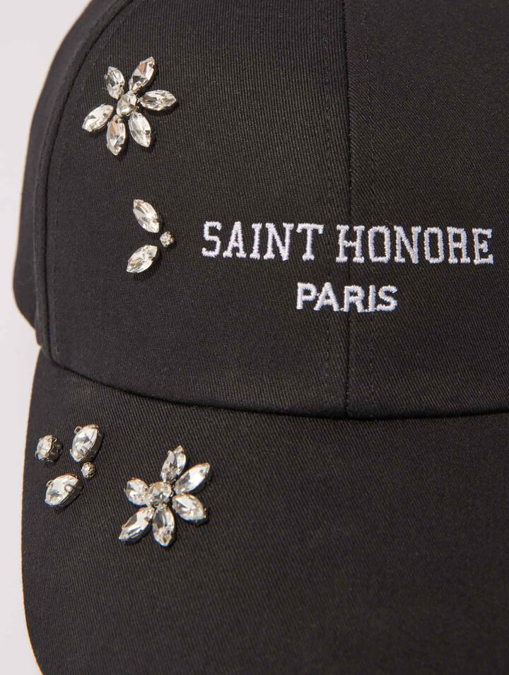Casquette en coton et strass