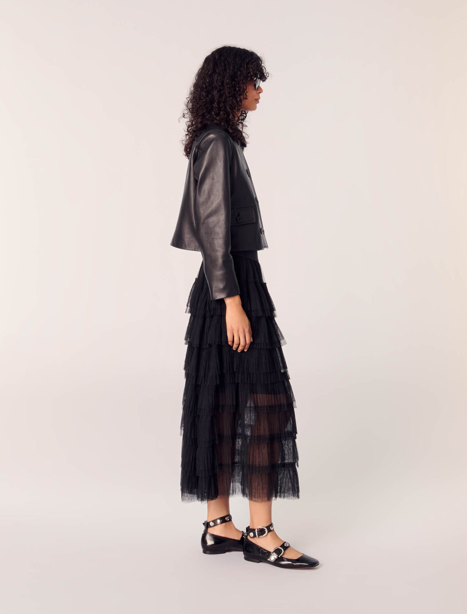 Tulle midi skirt