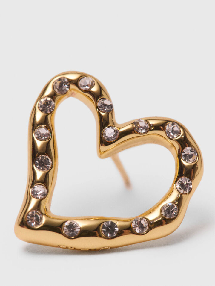 Puces d'oreilles cœur à strass