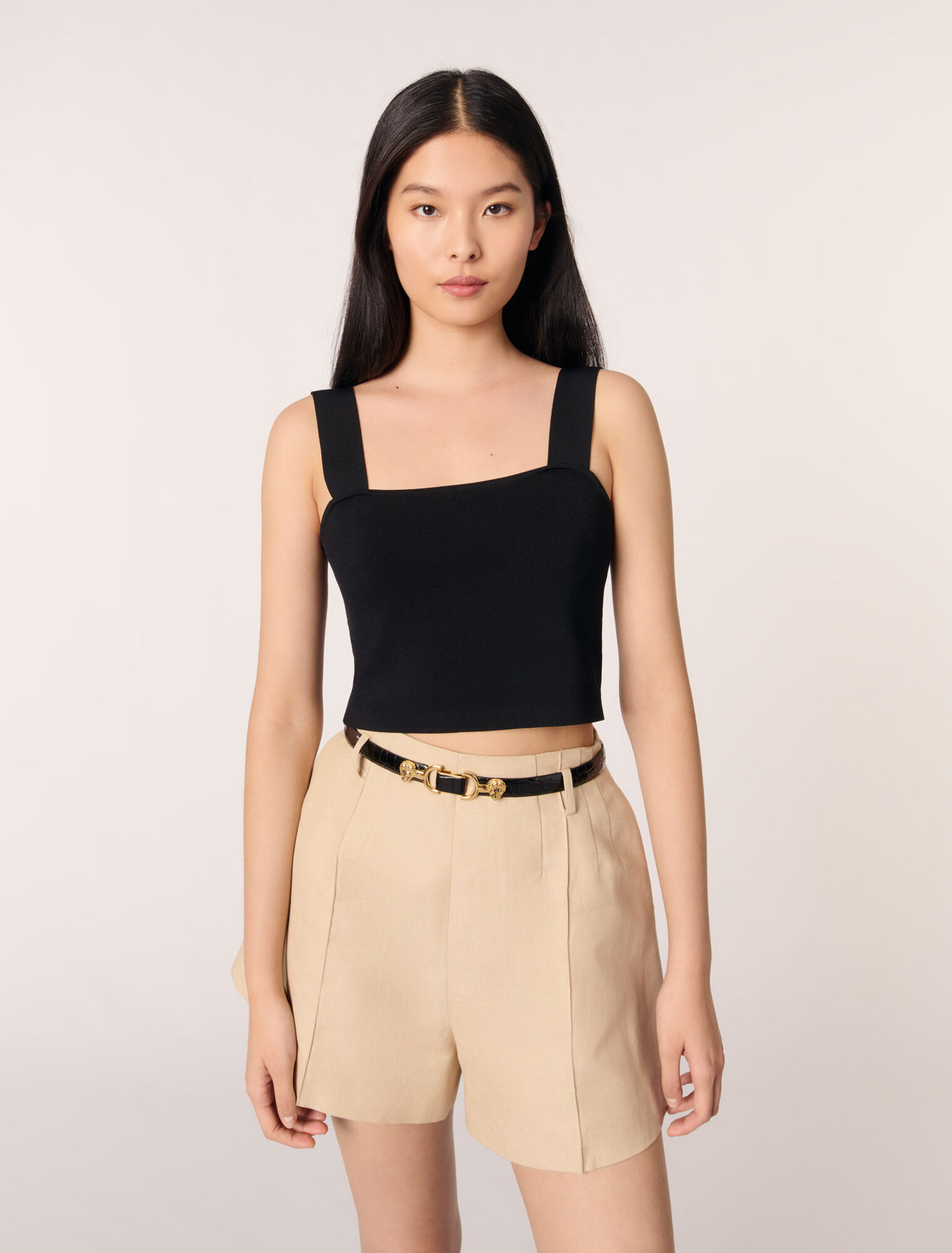 Crop top en maille à bretelles