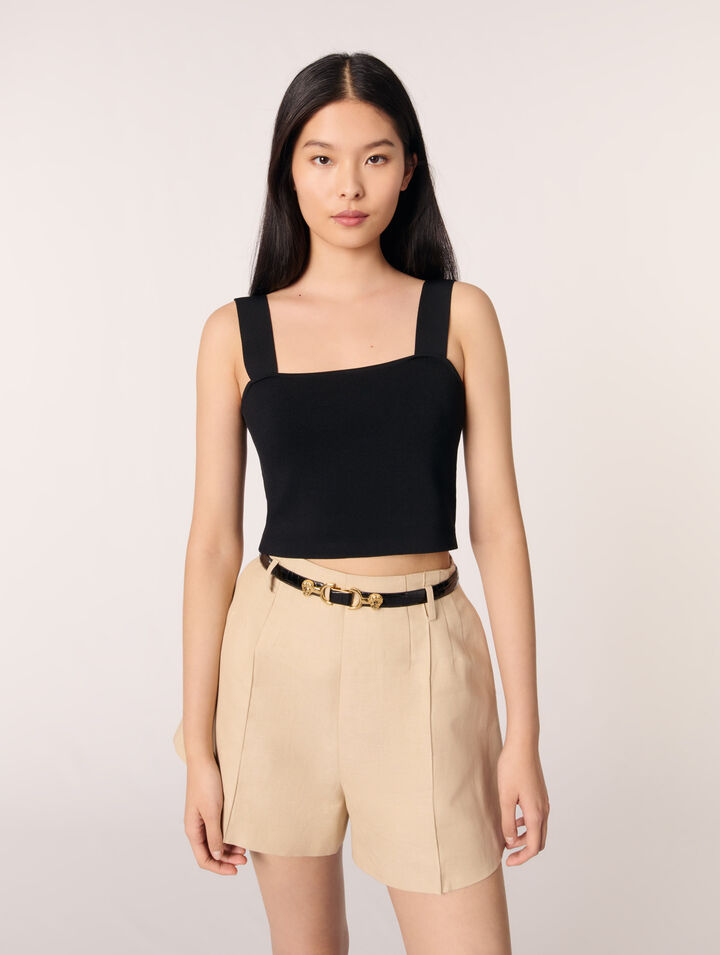 Crop top en maille à bretelles