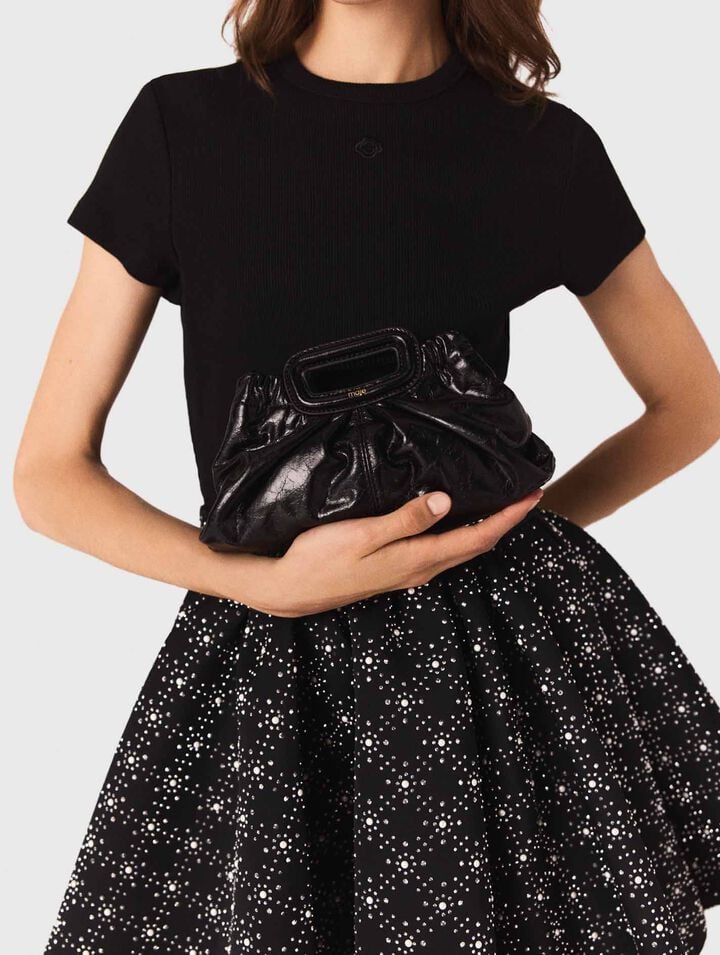 Mini clutch en cuir craquelé