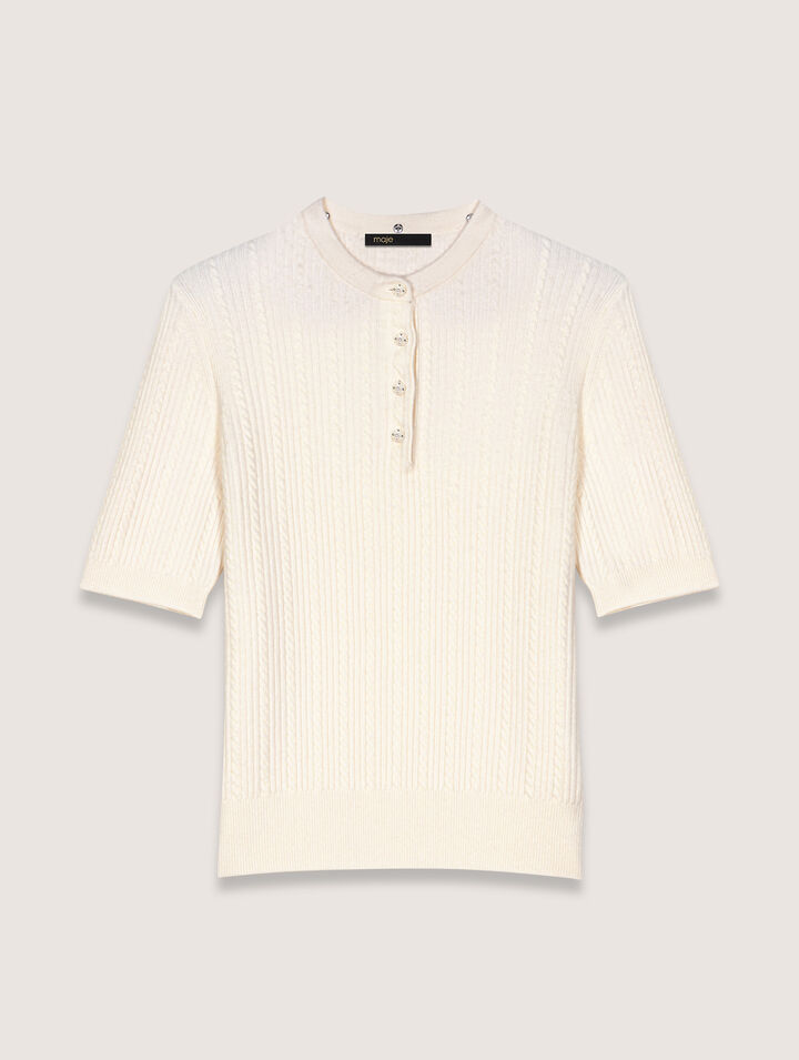 Polo en maille à col amovible