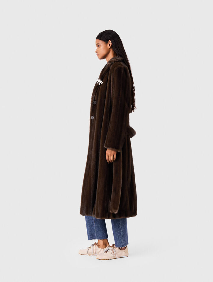 Long faux fur coat