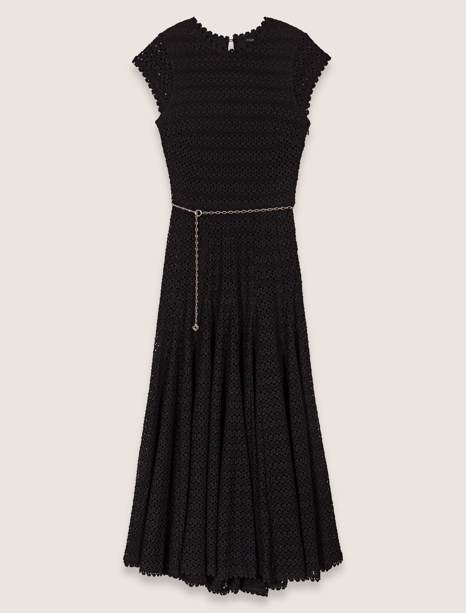 Crochet-knit maxi dress