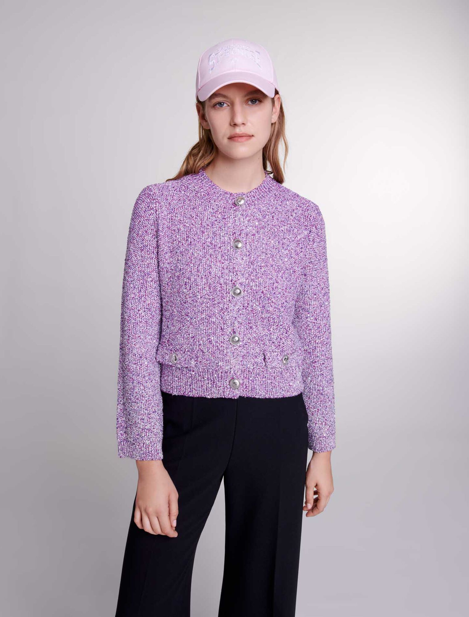 Sequin knit cardigan