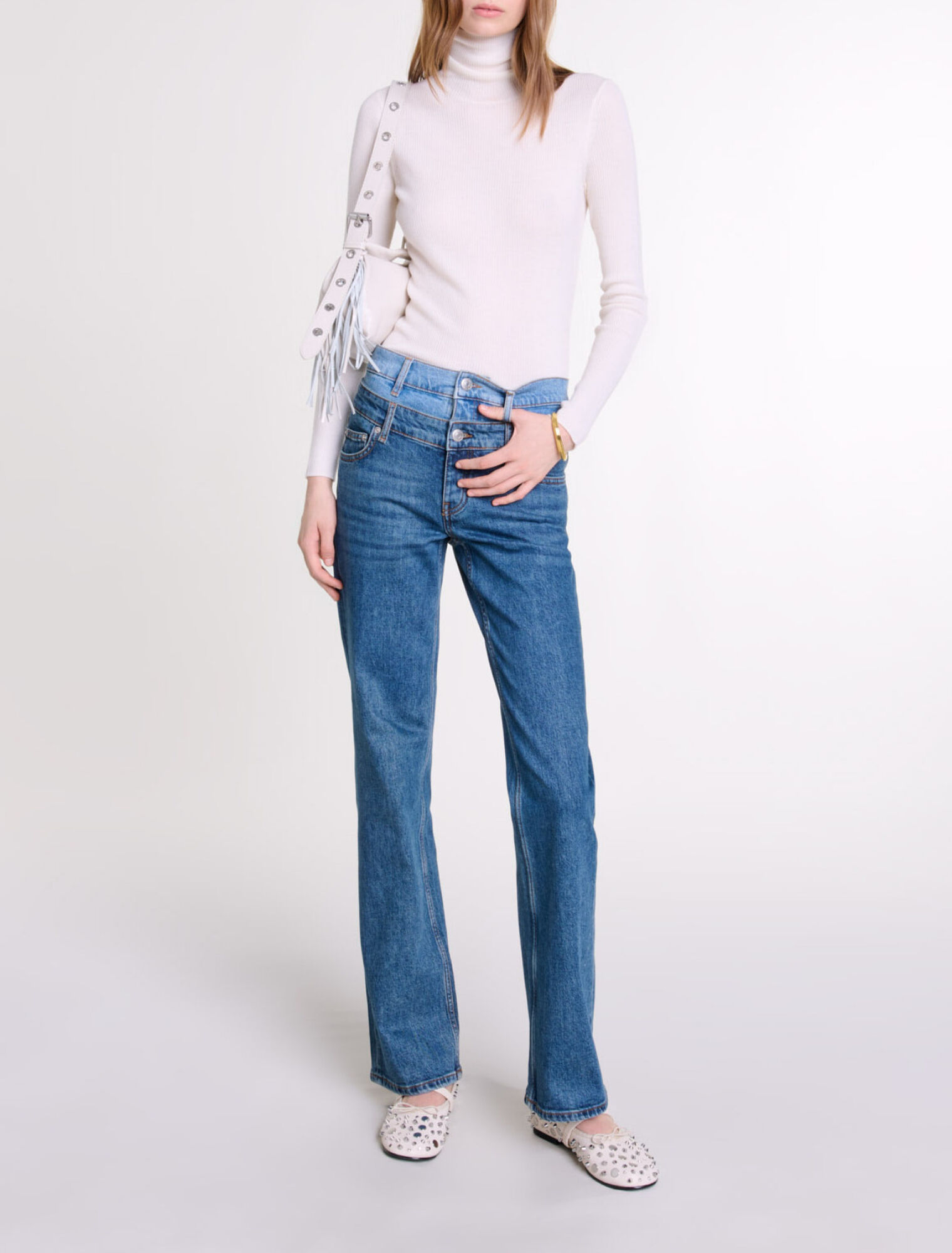 Double waistband jeans