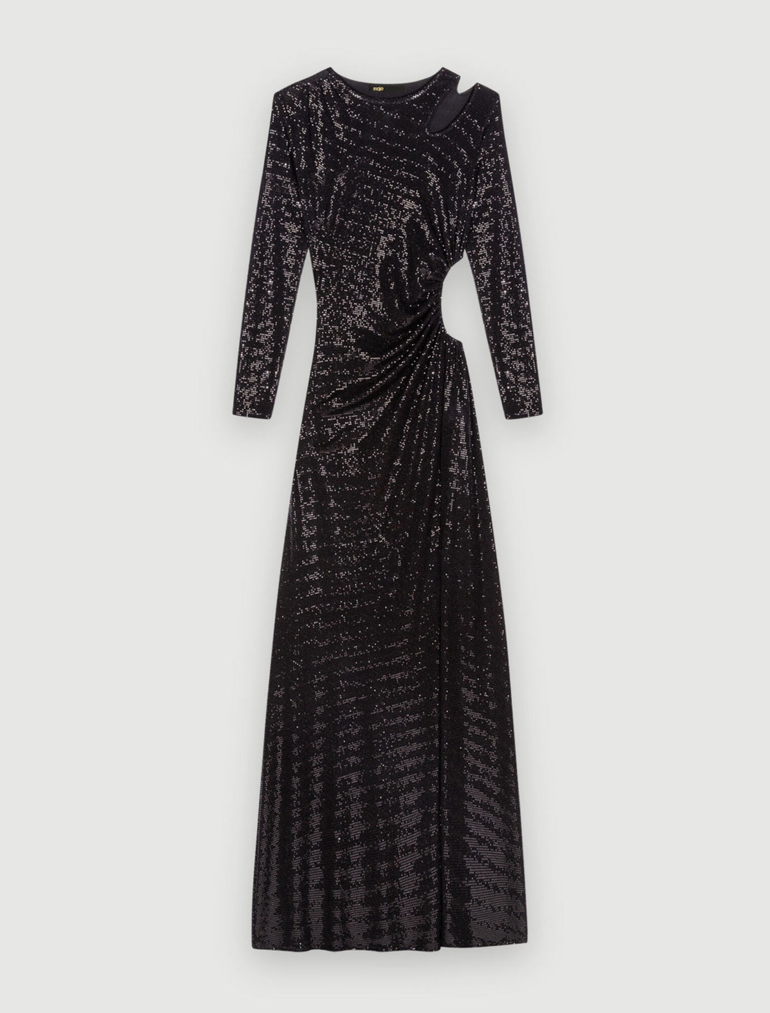 Robe longue à paillettes noires