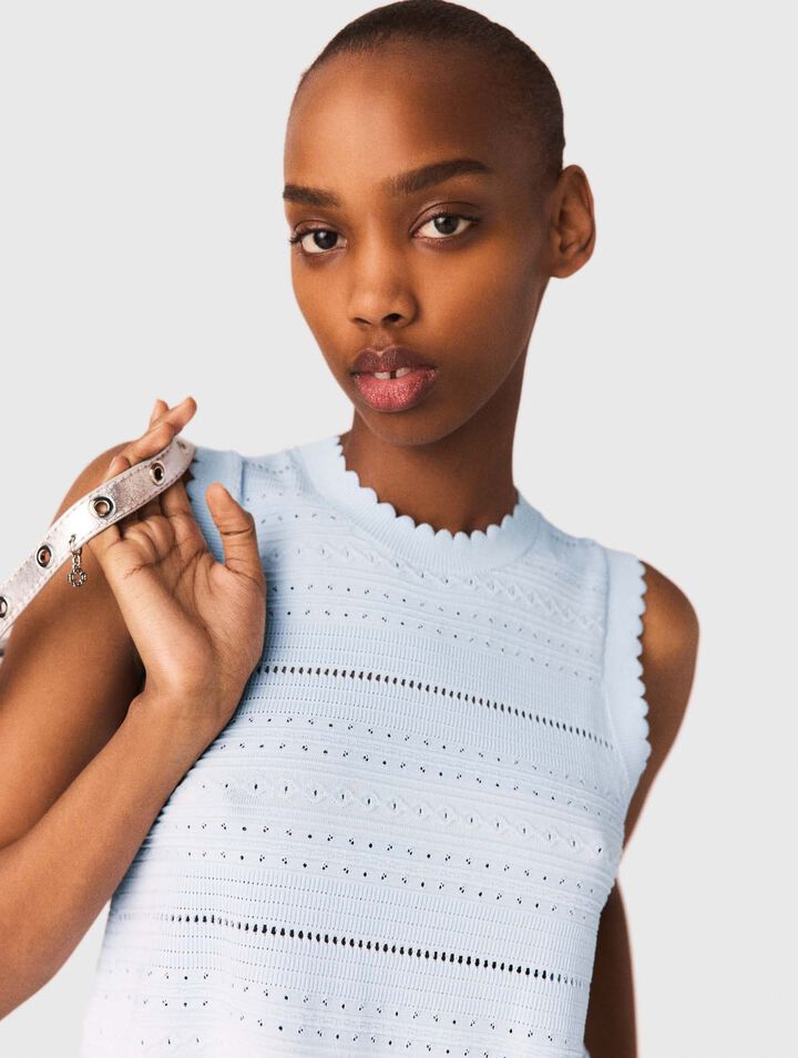Top en maille avec volants