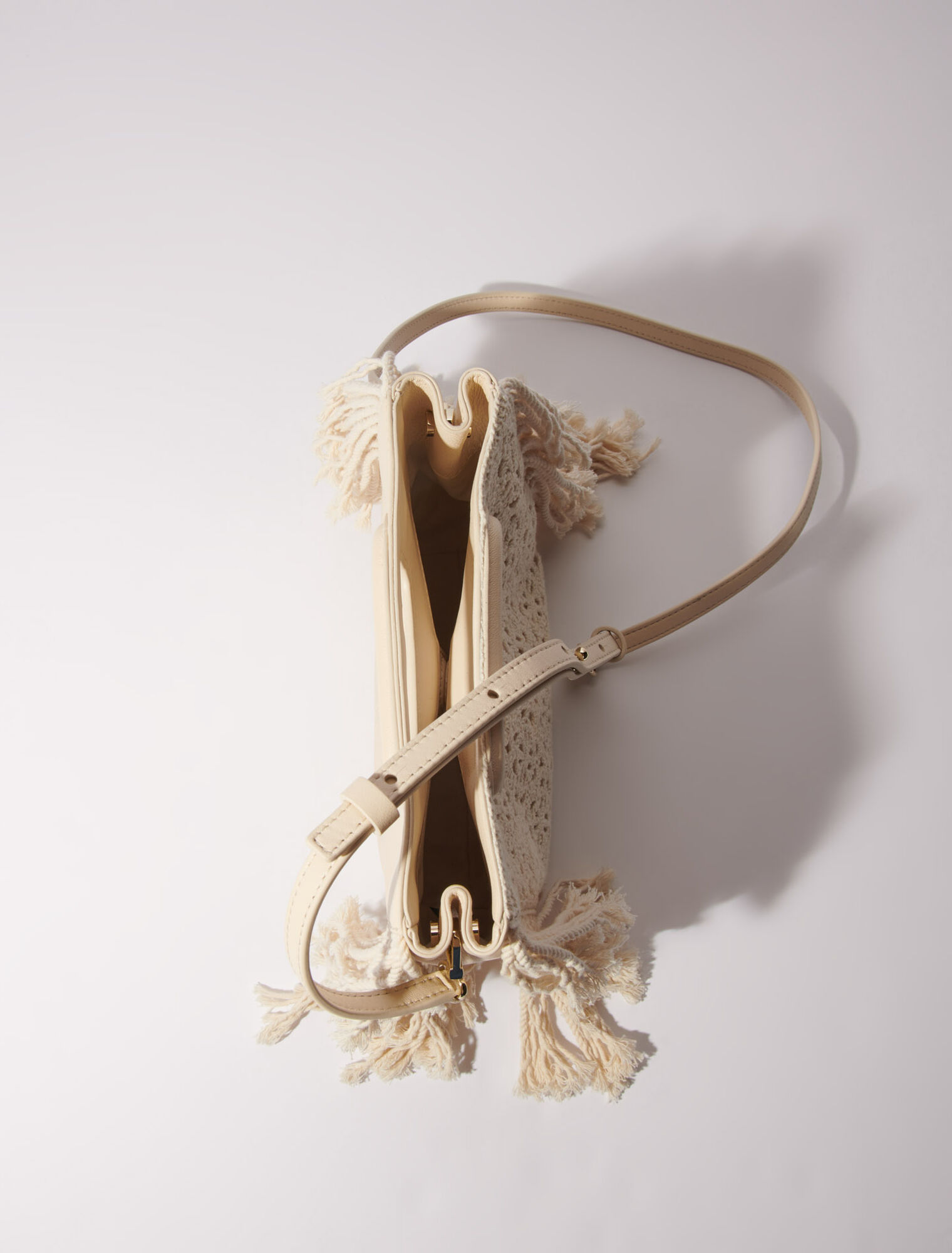 Sac M crochet et cuir lisse
