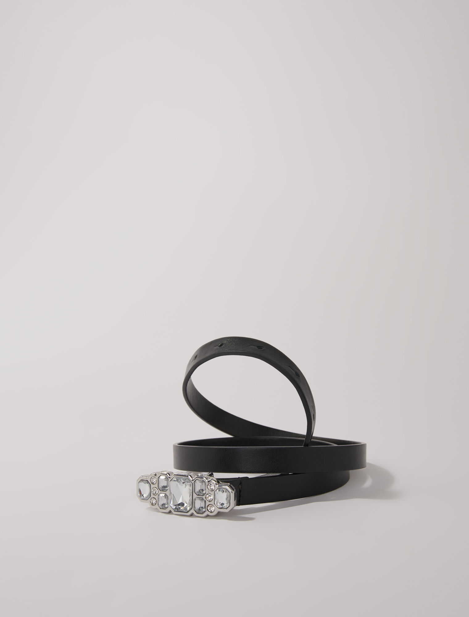 Slim rhinestone belt