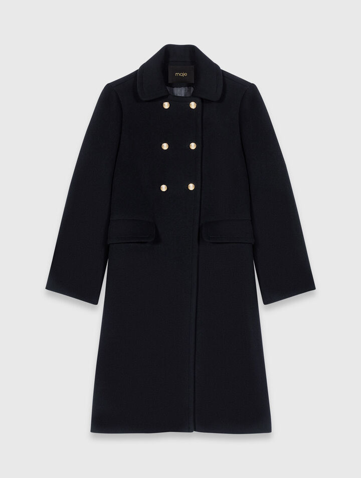 Manteau long en laine melangée