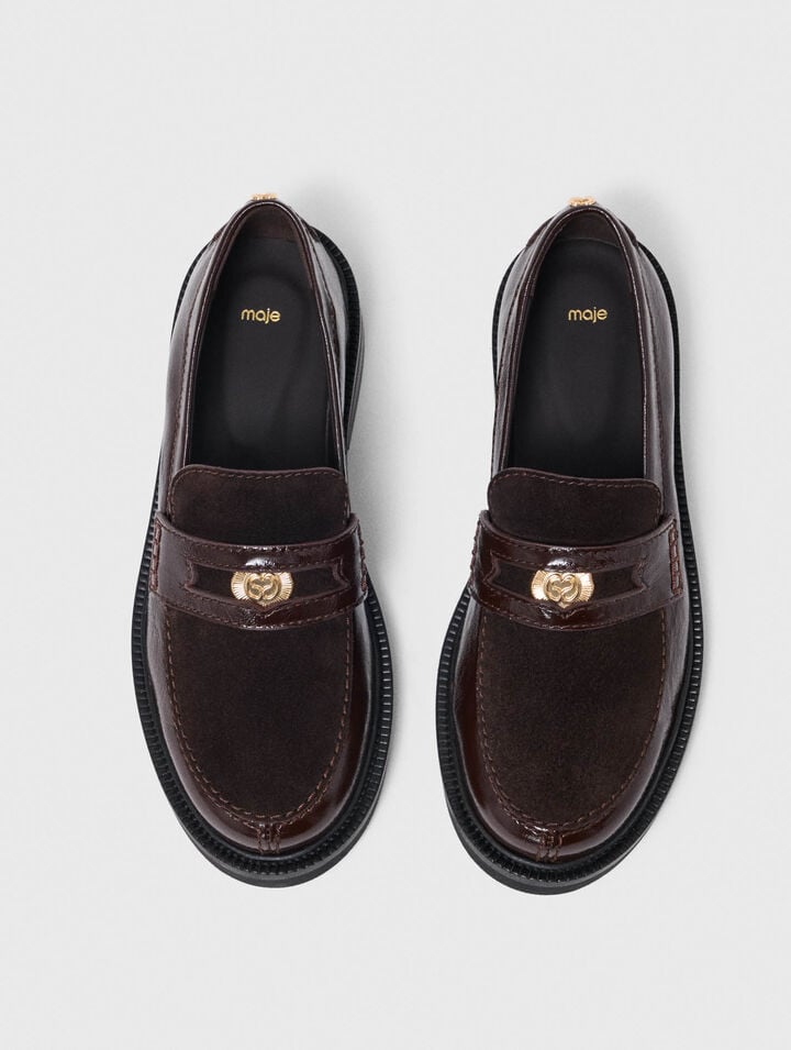 Leather and suede loafers