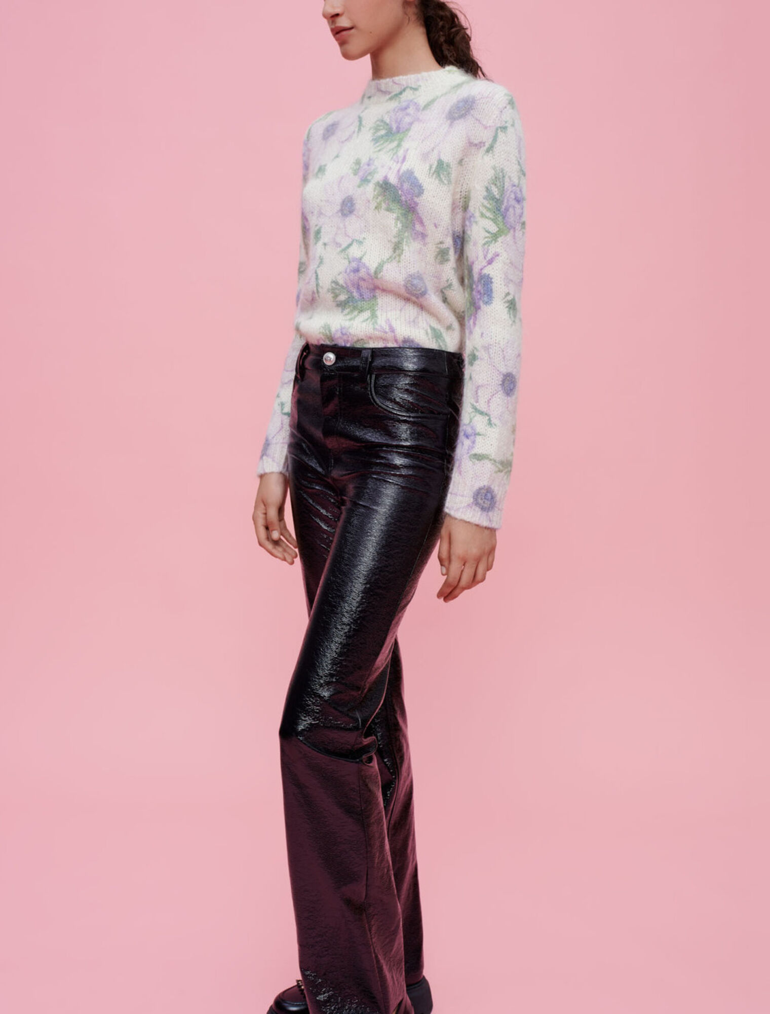 Pantalon en vinyle évasé