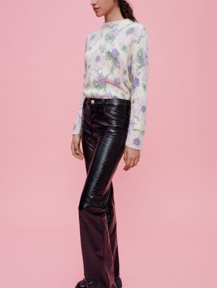Flared vinyl pants