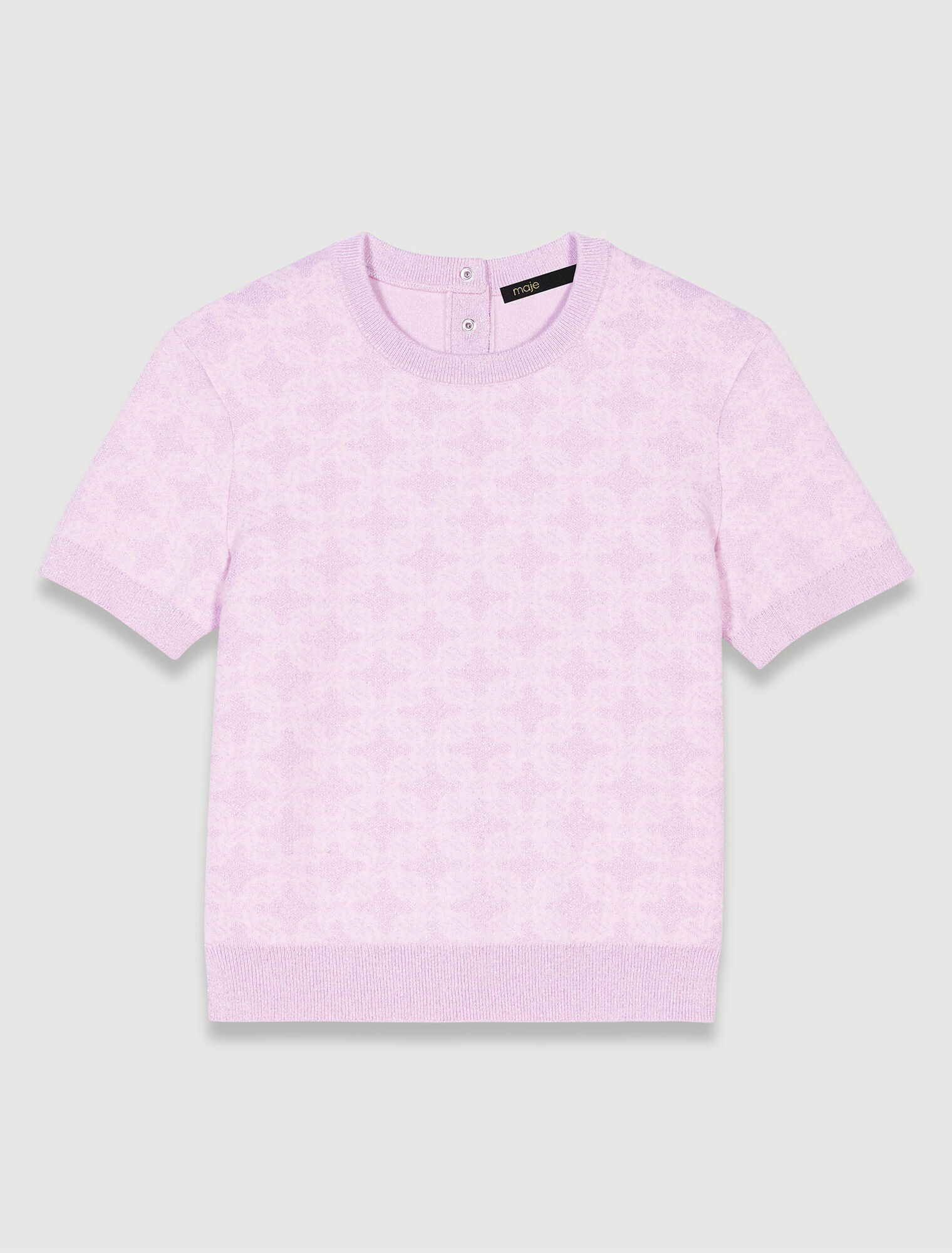 Pull court en maille jacquard