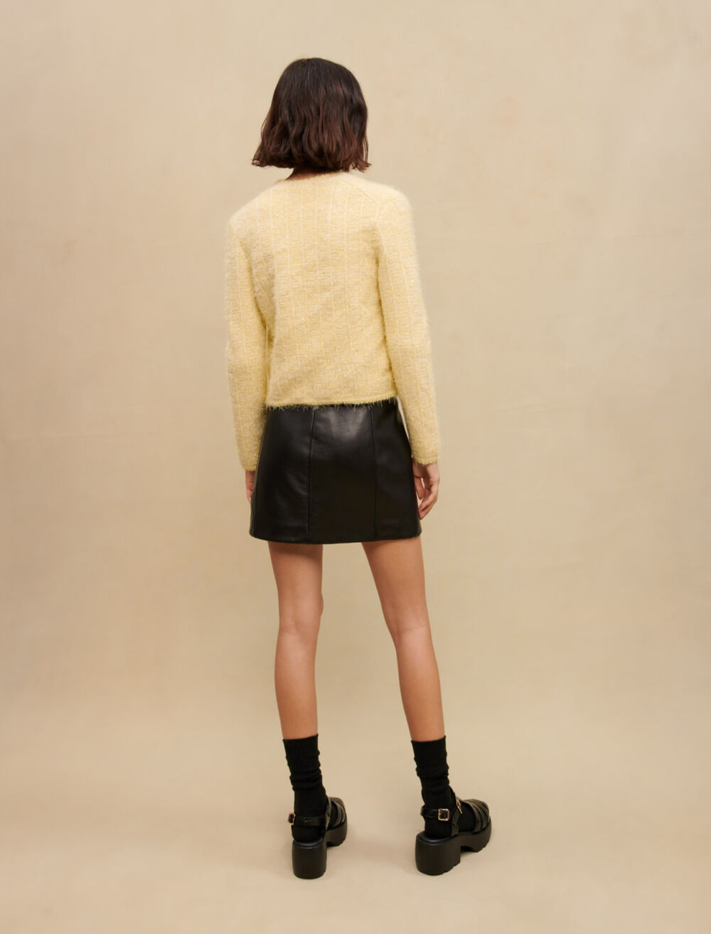 Jupe courte en cuir