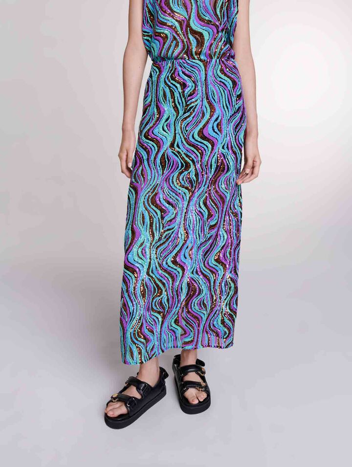 Sequin maxi skirt