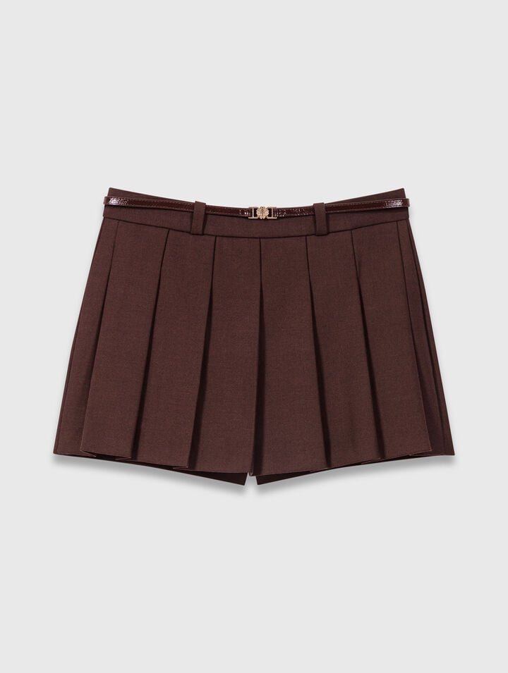 Short trompe l'œil plissé