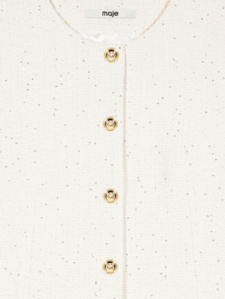 Veston long en tweed