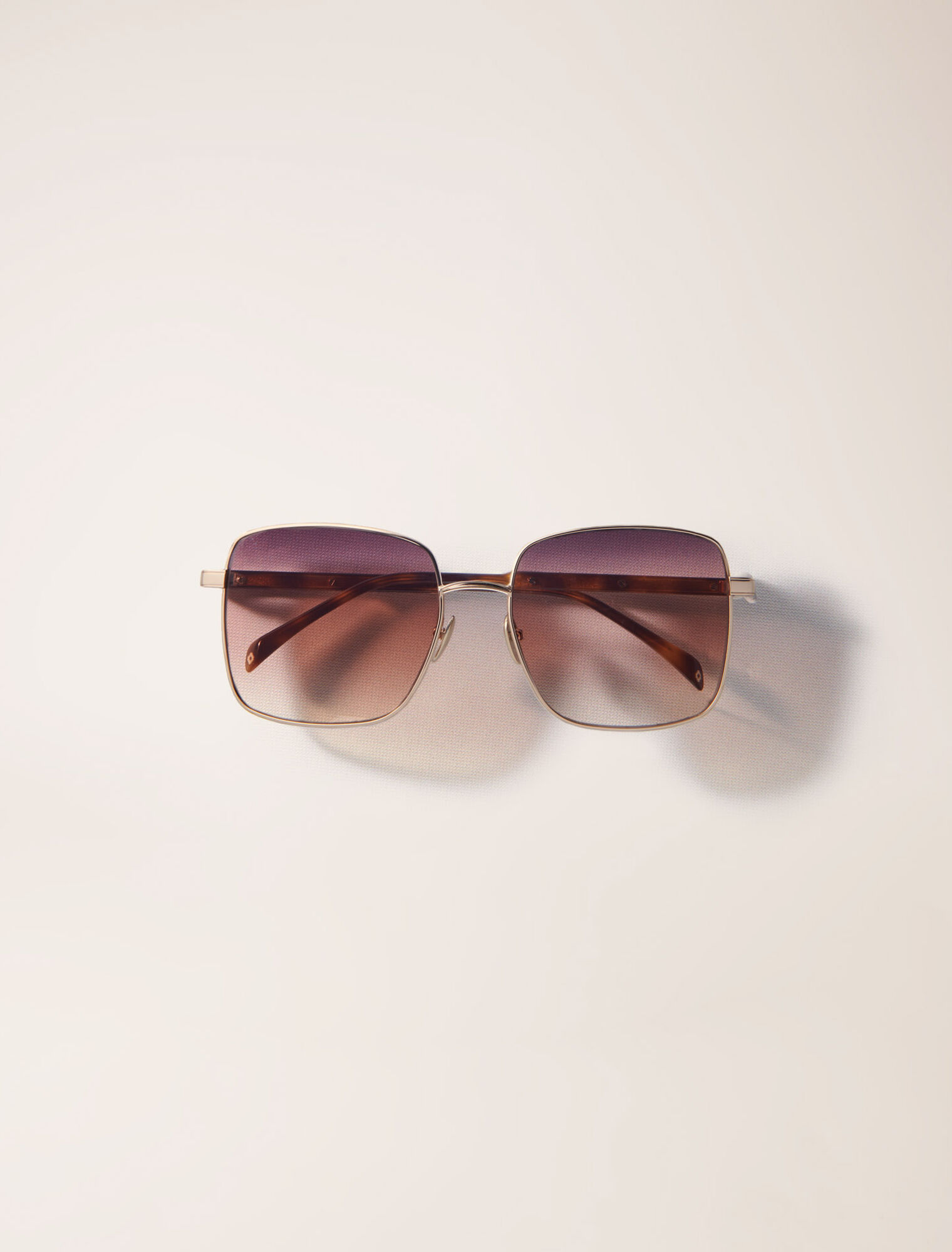 Lunettes rectangles en mix métal