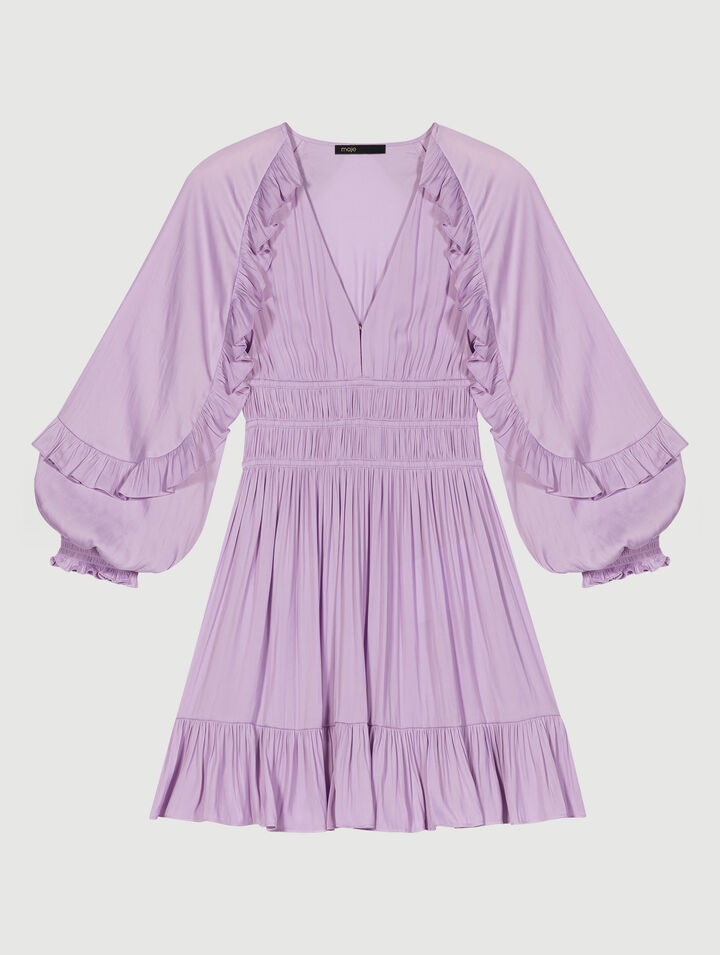 Robe courte satinée à volants