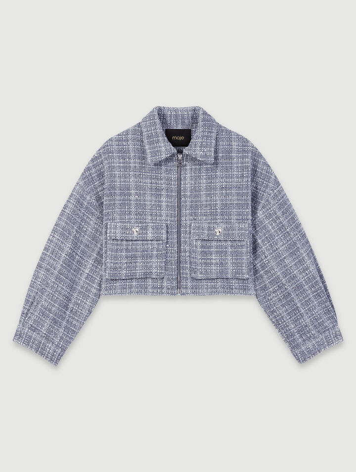 Blouson court en tweed