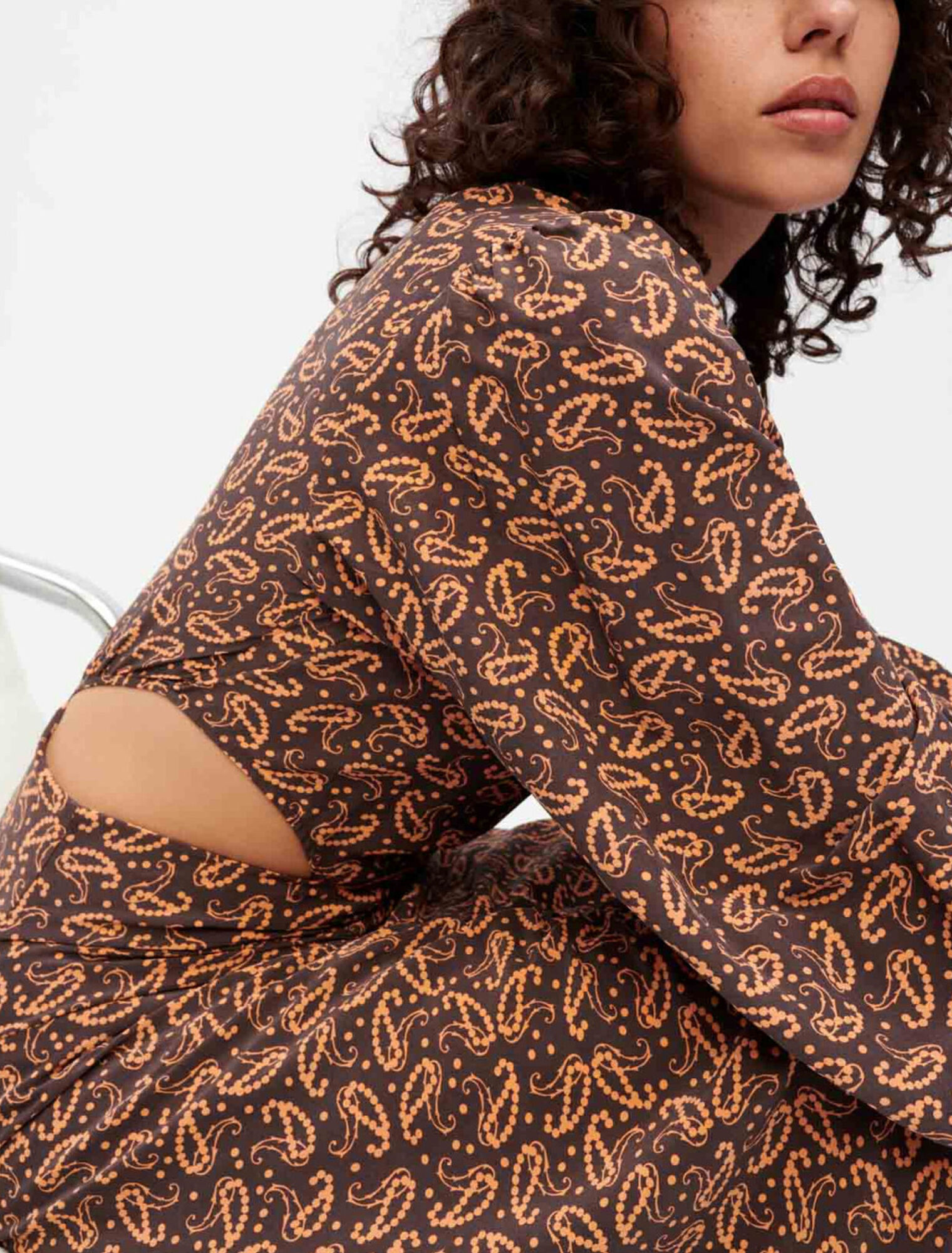 Printed viscose and silk dress