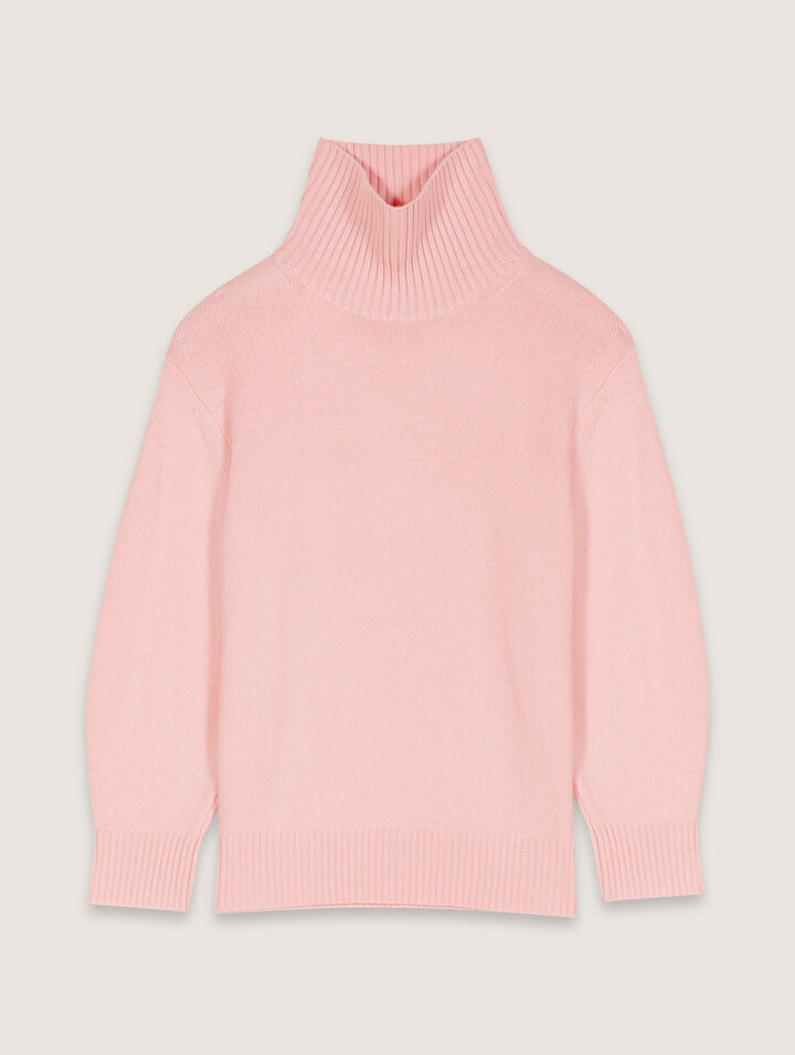 Pull laine et cachemire à col roulé