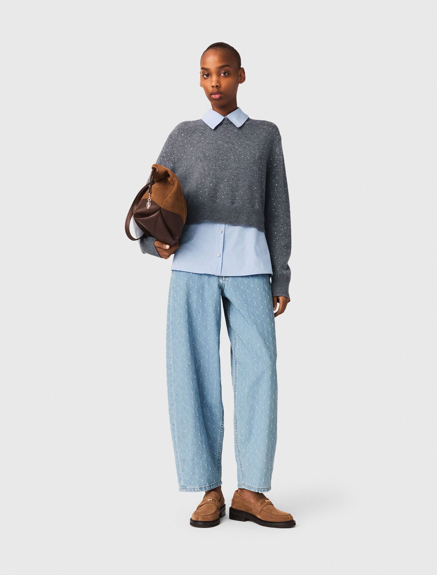 Pull strass&eacute; avec details amovibles