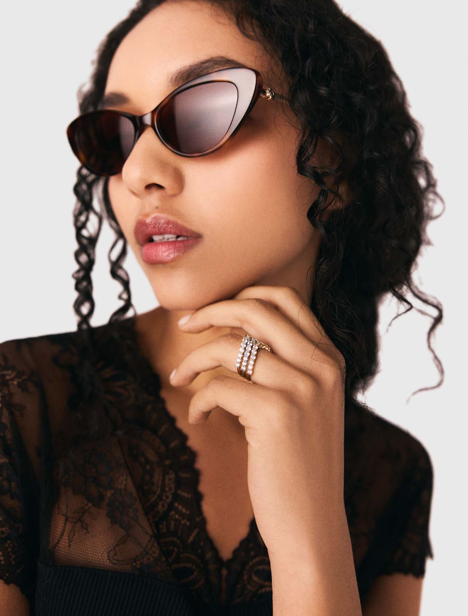 Bague bicolore &agrave; strass