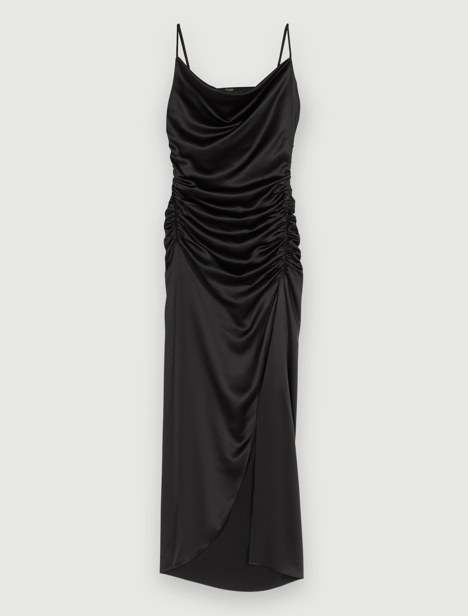Slit draped maxi dress