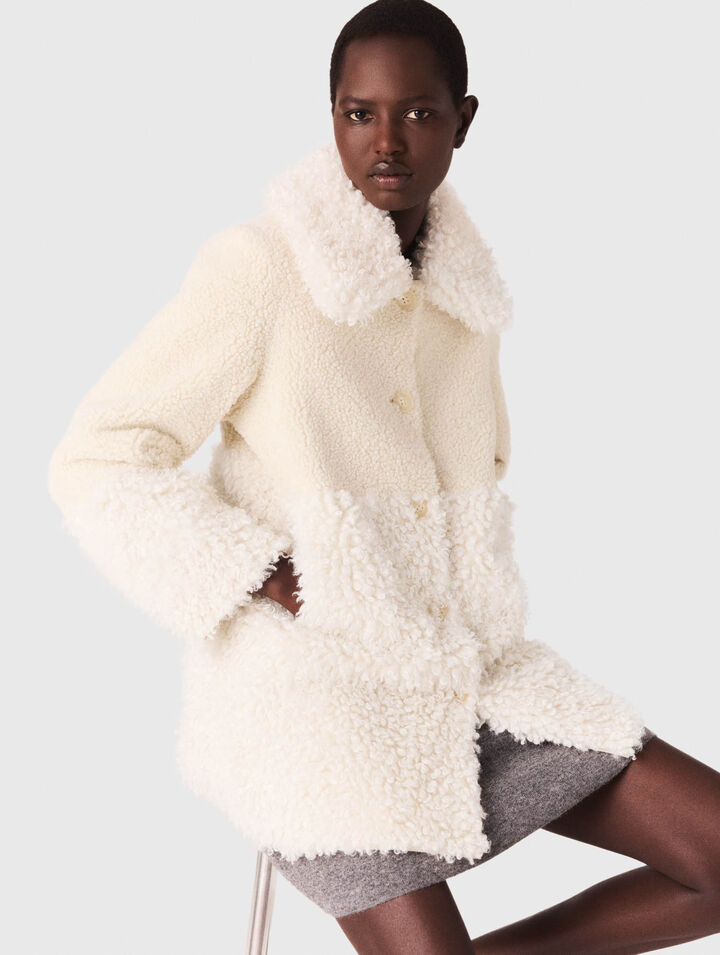 Manteau long en fausse fourrure