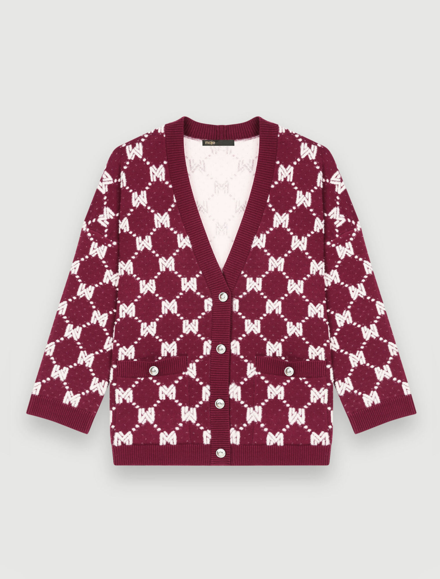 Cardigan en maille Jacquard Maje